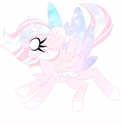 Size: 4096x4096 | Tagged: safe, artist:ladylullabystar, imported from derpibooru, oc, oc only, oc:lullaby star, alicorn, pony, absurd resolution, ethereal wings, glowing, glowing eyes, simple background, solo, white background, wings