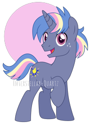 Size: 1648x2280 | Tagged: safe, artist:interstellar-quartz, imported from derpibooru, oc, oc only, oc:star tracker jr, pony, unicorn, male, offspring, parent:star tracker, parent:wind sprint, simple background, solo, stallion, transparent background, watermark