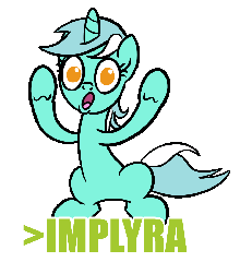 Size: 220x240 | Tagged: safe, artist:derkrazykraut, imported from derpibooru, lyra heartstrings, pony, unicorn, >implying, air quotes, animated, female, greentext, implying, implyra, mare, simple background, solo, text, transparent background