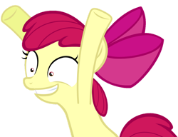 Size: 1020x783 | Tagged: artist needed, safe, edit, editor:undeadponysoldier, imported from ponybooru, vector edit, apple bloom, earth pony, pony, hearts and hooves day (episode), adorabloom, cute, female, filly, flailing, grin, happy, hooves up, shrunken pupils, simple background, smiling, solo, transparent background, vector, wide eyes