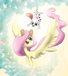 Size: 1000x1114 | Tagged: safe, artist:miles, imported from derpibooru, fluttershy, dalmatian, dog, pegasus, 101 dalmatian street, destiny (101 dalmatian street), my little pony