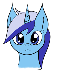 Size: 673x858 | Tagged: safe, artist:wapamario63, imported from ponybooru, minuette, pony, unicorn, bust, colored, female, flat colors, looking at you, mare, mare stare, simple background, solo, transparent background