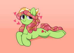 Size: 6800x4900 | Tagged: safe, artist:kittyrosie, imported from derpibooru, tree hugger, earth pony, pony, bandana, blushing, cute, dreadlocks, female, heart, huggerbetes, lying down, mare, prone, smiling, solo