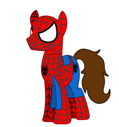 Size: 1280x1361 | Tagged: safe, artist:elementbases, artist:lynnthenerdkitty, imported from derpibooru, earth pony, pony, base used, commission, crossover, marvel, simple background, solo, spider-man, transparent background