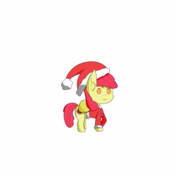 Size: 3300x3300 | Tagged: safe, artist:iceflare0714, imported from derpibooru, apple bloom, earth pony, pony, >:3, christmas outfit, female, filly, high res, solo