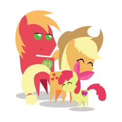 Size: 600x600 | Tagged: safe, artist:theaquabrony, imported from derpibooru, apple bloom, applejack, big macintosh, earth pony, pony, apple siblings, apple sisters, brother and sister, cute, female, filly, male, mare, pointy ponies, siblings, sisters, stallion