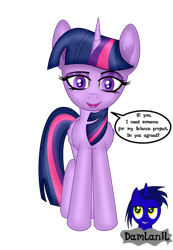 Size: 2304x3323 | Tagged: safe, artist:damlanil, imported from derpibooru, twilight sparkle, alicorn, pony, comic, cute, dialogue, eyeshadow, female, grammar error, happy, high res, horn, looking at you, makeup, mare, open mouth, shine, shiny mane, simple background, smiling, solo, talking to viewer, transparent background, twiabetes, twilight sparkle (alicorn), vector, wings