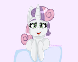 Size: 1280x1024 | Tagged: safe, artist:anastasiaplisetskaya, imported from derpibooru, sweetie belle, pony, unicorn, female, filly, simple background, solo