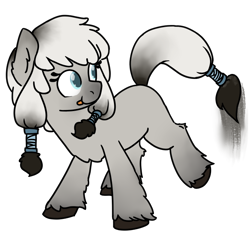 Size: 700x700 | Tagged: safe, artist:alexi148, imported from derpibooru, oc, oc only, oc:arctic ink, pony, female, filly, simple background, solo, tongue out, transparent background, unshorn fetlocks, yakutian horse