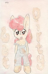 Size: 688x1049 | Tagged: safe, artist:slightlyshade, imported from derpibooru, apple bloom, earth pony, pony, bipedal, clothes, female, filly, solo