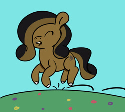 Size: 1903x1704 | Tagged: safe, artist:botckap, imported from derpibooru, oc, oc only, oc:dust ball, earth pony, pony, female, hair over one eye, mare, pronking, solo