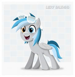 Size: 2265x2321 | Tagged: safe, artist:le-23, imported from derpibooru, oc, oc only, oc:lucky galewind, pegasus, pony, g5, glasses, heterochromia, high res, my little pony: a new generation, next generation, original character do not steal, pegasus oc, simple background