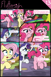 Size: 2318x3503 | Tagged: safe, artist:doodledonutart, imported from derpibooru, fluttershy, pinkie pie, rarity, earth pony, pegasus, pony, unicorn, comic:fluttersigh, comic, high res