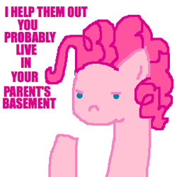 Size: 300x300 | Tagged: safe, artist:askpinkiepieandfriends, imported from derpibooru, pinkie pie, earth pony, pony, annoyed, ask, female, mare, simple background, solo, tumblr, white background