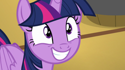 Size: 1280x720 | Tagged: safe, imported from derpibooru, screencap, twilight sparkle, alicorn, pony, once upon a zeppelin, season 7, cropped, cute, hopeful, smiling, solo, twiabetes, twilight sparkle (alicorn)