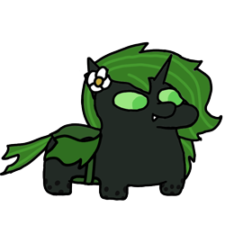 Size: 720x720 | Tagged: safe, artist:fluttershank, imported from derpibooru, oc, oc only, changeling, green changeling, simple background, solo, squatchangeling, squatpony, transparent background