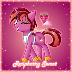 Size: 450x450 | Tagged: safe, artist:blazebrem, imported from derpibooru, oc, oc:raspberry sweet, pony, unicorn