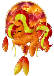 Size: 604x846 | Tagged: safe, artist:blazebrem, imported from derpibooru, oc, oc only, oc:flamewing, pegasus, pony, dreamcatcher, eyes closed, female, folded wings, mare, pegasus oc, simple background, solo, tail, transparent background, two toned mane, two toned tail, wings