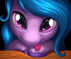 Size: 2500x2077 | Tagged: safe, artist:duskie-06, imported from derpibooru, izzy moonbow, pony, unicorn, cute, female, g5, high res, izzybetes, looking at you, mare, mlem, my little pony: a new generation, silly, solo, tongue out