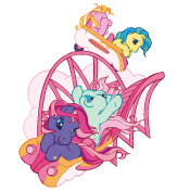 Size: 175x175 | Tagged: safe, imported from derpibooru, fizzy pop (g3), minty, earth pony, pony, amusement park, amusement ride, desert palm, g3, game, icon, magic marigold, missing cutie mark, official, online game, picture for breezies, pink cloud, rainbow wishes rollercoaster, roller coaster, simple background, transparent background, website
