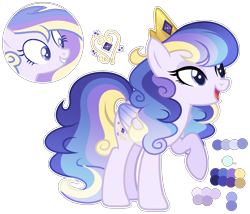 Size: 1891x1620 | Tagged: safe, artist:xxcheerupxxx, imported from derpibooru, oc, oc only, oc:love heart, pegasus, pony, base used, color palette, crown, female, jewelry, mare, offspring, parent:princess cadance, parent:shining armor, parents:shiningcadance, regalia, simple background, solo, transparent background