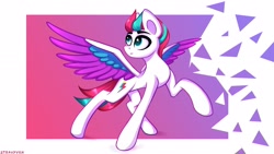 Size: 2880x1620 | Tagged: safe, artist:stravy_vox, imported from derpibooru, zipp storm, pegasus, pony, abstract background, female, g5, mare, my little pony: a new generation, solo