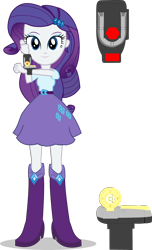 Size: 1678x2765 | Tagged: safe, artist:dustinwatsongkx, imported from derpibooru, rarity, equestria girls, boots, chouriki sentai ohranger, female, high heel boots, morpher, morphing, power rangers, power rangers zeo, rarity morphs, shoes, simple background, solo, transparent background, zeonizer