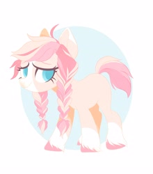 Size: 3978x4519 | Tagged: safe, artist:sorasku, imported from derpibooru, oc, oc only, oc:vanilla strawberry, earth pony, pony, braid, female, mare, simple background, solo, unshorn fetlocks, white background