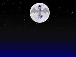 Size: 1200x900 | Tagged: safe, imported from derpibooru, oc, oc only, bat pony, pony, inktober 2021, moon, night, solo