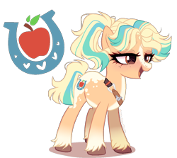 Size: 1100x980 | Tagged: safe, artist:gihhbloonde, imported from derpibooru, oc, oc only, earth pony, pony, female, g4, g5, mare, my little pony: a new generation, offspring, parent:applejack, parent:hitch trailblazer, simple background, solo, transparent background