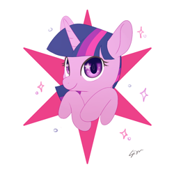 Size: 1000x1000 | Tagged: safe, artist:sion, imported from derpibooru, twilight sparkle, pony, bust, cute, cutie mark background, female, mare, portrait, solo, starry eyes, twiabetes, wingding eyes