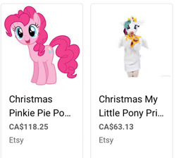 Size: 588x526 | Tagged: safe, imported from derpibooru, screencap, pinkie pie, princess celestia, alicorn, earth pony, pony, christmas ornament, decoration, smiling