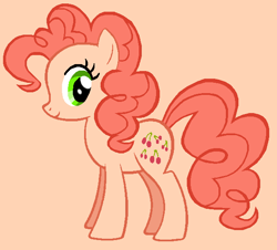 Size: 612x553 | Tagged: safe, artist:therainbowkingdom69, cherries jubilee, earth pony, pony, cherries cuteilee, cute, female, g1, g1 to g4, g4, generation leap, mare, simple background, smiling, tan background