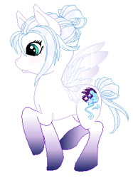 Size: 271x362 | Tagged: safe, artist:mana minori, imported from derpibooru, oc, oc only, fairy, flutter pony, pony, gradient, hair, hooves, little, magic, purple, silver, simple background, solo, white, white background, wings