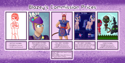 Size: 1280x648 | Tagged: safe, artist:blazebrem, imported from derpibooru, oc, oc only, human, pony, advertisement, bust, chibi, commissions open, commissions sheet, portrait, price sheet, sketch