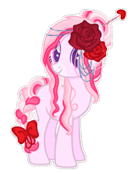 Size: 764x1008 | Tagged: safe, artist:dashyowo, imported from derpibooru, oc, oc only, oc:love dustry, earth pony, pony, female, flower, mare, simple background, solo, transparent background