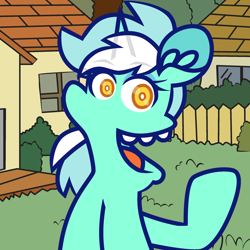 Size: 2300x2300 | Tagged: safe, artist:threetwotwo32232, imported from derpibooru, lyra heartstrings, pony, unicorn, female, high res, mare, parody, the simpsons, wat