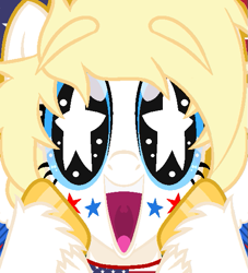 Size: 515x566 | Tagged: safe, artist:starspangledpony, imported from derpibooru, oc, oc only, oc:star spangle, pegasus, pony, looking at you, nation ponies, open mouth, pegasus oc, ponified, solo, starry eyes, wingding eyes