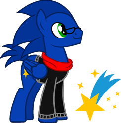 Size: 933x951 | Tagged: safe, artist:jazzys-ponies, imported from derpibooru, oc, oc:cobalt star, pony, base used, clothes, cutie mark, glasses, reference sheet, scarf, simple background, solo, sonic the hedgehog, sonic the hedgehog (series), sweater, transparent background