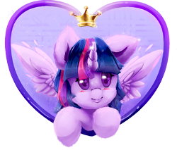 Size: 1513x1288 | Tagged: safe, artist:hemastral, imported from derpibooru, twilight sparkle, alicorn, pony, blushing, bust, colored pupils, crown, cute, ear fluff, heart, jewelry, leg fluff, one ear down, portrait, regalia, simple background, solo, starry eyes, transparent background, twiabetes, twilight sparkle (alicorn), wingding eyes