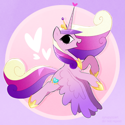 Size: 1917x1917 | Tagged: safe, artist:syrupyyy, imported from derpibooru, princess cadance, alicorn, pony, crown, hoof shoes, jewelry, open mouth, regalia