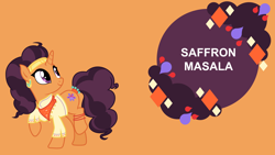 Size: 4400x2475 | Tagged: safe, artist:reginault, edit, editor:quoterific, imported from derpibooru, vector edit, saffron masala, pony, unicorn, board, female, high res, mare, simple background, solo, text, vector, wallpaper
