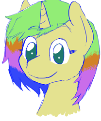 Size: 1500x1800 | Tagged: safe, artist:zombietator, imported from derpibooru, oc, oc only, pony, unicorn, horn, simple background, smiling, solo, unicorn oc, white background