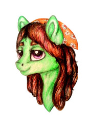 Size: 361x513 | Tagged: safe, artist:skior, imported from derpibooru, tree hugger, pony, solo, traditional art