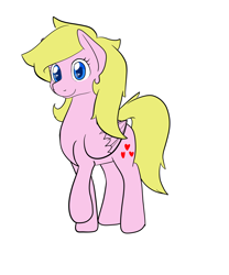 Size: 5000x6000 | Tagged: safe, artist:zombietator, imported from derpibooru, oc, oc only, oc:claire, pegasus, pony, eyelashes, pegasus oc, raised hoof, simple background, smiling, solo, white background, wings