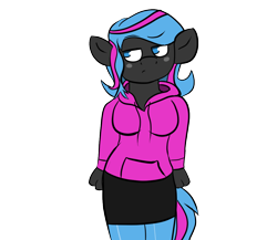 Size: 1100x955 | Tagged: safe, artist:tranzmuteproductions, imported from derpibooru, oc, oc only, oc:scribbler, anthro, earth pony, clothes, earth pony oc, shorts, simple background, solo, transparent background, unamused