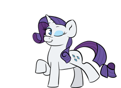 Size: 1100x800 | Tagged: safe, artist:tranzmuteproductions, imported from derpibooru, rarity, pony, unicorn, eyelashes, female, horn, mare, one eye closed, raised hoof, solo, wink