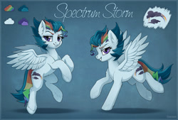 Size: 2000x1348 | Tagged: safe, artist:scheadar, imported from derpibooru, oc, oc only, oc:spectrum storm, pegasus, pony, reference sheet, solo