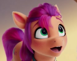 Size: 1151x918 | Tagged: safe, imported from derpibooru, screencap, sunny starscout, earth pony, pony, spoiler:my little pony: a new generation, 3d, cropped, female, g5, looking up, mare, my little pony: a new generation, open mouth, solo