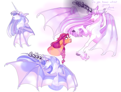 Size: 5500x4200 | Tagged: safe, artist:uunicornicc, imported from derpibooru, sunny starscout, twilight sparkle, alicorn, earth pony, pony, the last problem, spoiler:my little pony: a new generation, alternate design, alternate universe, bat wings, corrupted, corrupted twilight sparkle, dark magic, evil twilight, fallen hero, g5, immortality blues, long mane, magic, my little pony: a new generation, older, older twilight, princess twilight 2.0, simple background, story included, sunny and her heroine, that magic was not yours to give, twilight sparkle (alicorn), white background, wings